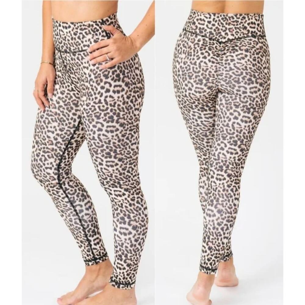 ZYIA Active Brilliant Leopard Animal Print Scrunch Booty Shaping Leggings Sz 6-8